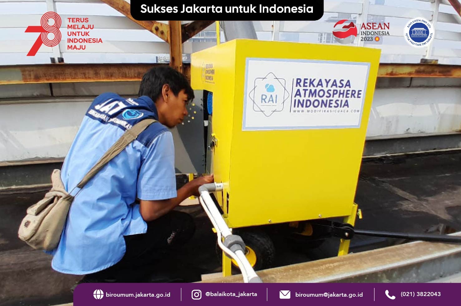 Pemasangan Mist Generator di Gedung G dan Gedung H, Balaikota DKI Jakarta, 01/09/2023