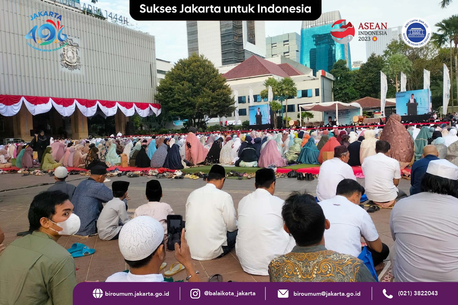 Sholat Idul Adha dan Penyerahan Hewan Qurban, Balaikota DKI Jakarta 29/06/2023